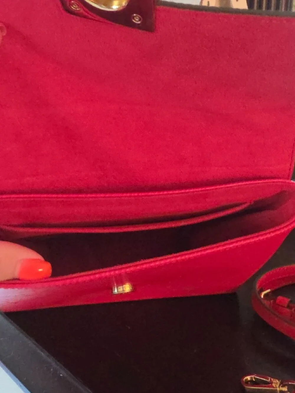 Louis Vuitton Red Epi Leather Top Handle Satchel with Gold Padlock Accent